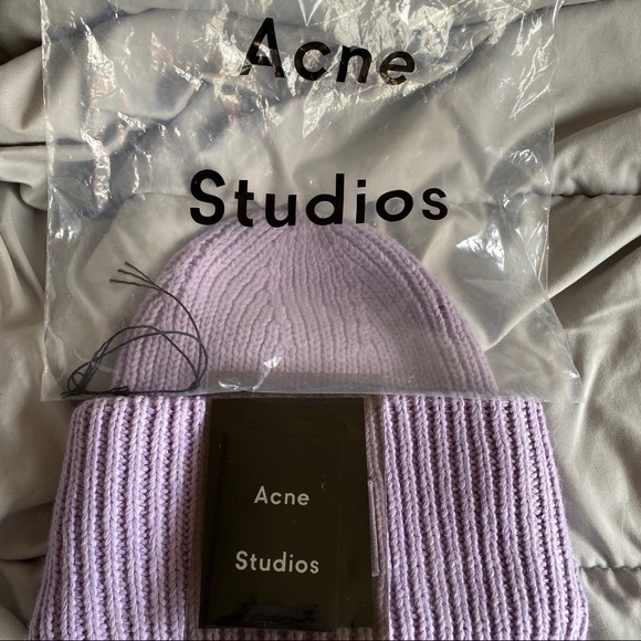 ACNE Studios unisex Pansy N Face Lavender Beanie - Picture 5 of 5